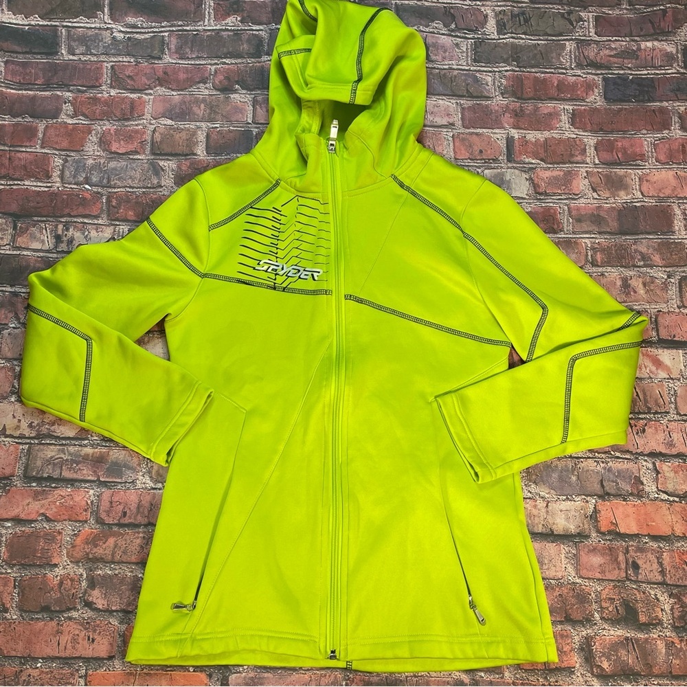 Spyder Youth Boy Full Zip Hooded Sweatershirt Jacket XL (18) Fleece Lined Black